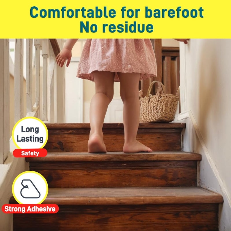 Leyibo Anti Slip Tape Clear Waterproof Outdoor/Indoor, 4" x 42Ft Non Slip Traction Grip Tape for Bathtubs, Boats, Stairs, Pools, Transparent, Soft, Comfortable for Bare Feet (4" X 42') - Image 3